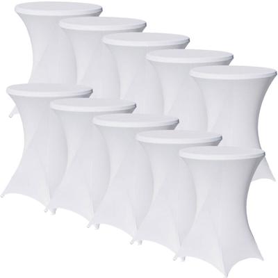 10er Set Stehtischhusse Stretch weiß ø 80 cm Tischhusse Image