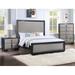 Everly Quinn Yaila Upholstered Standard 3 Piece Configurable Bedroom Set Upholstered in Black/Brown/Gray | 60 H x 64 W x 85 D in | Wayfair