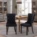House of Hampton® Joery Tufted Velvet Back Side Chair Dining Chair Wood/Upholstered/Velvet in Black | 37.5 H x 19.7 W x 24.4 D in | Wayfair