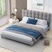 Red Barrel Studio® Narisa Unfinished Panel Bed Upholstered/Velvet, Solid Wood in Gray | 36.6 H x 62.8 W x 80.8 D in | Wayfair