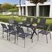 Breakwater Bay Aachal Rectangular Outdoor Dining Table Metal in Black | 29.5 H x 70.8 W x 31.4 D in | Wayfair 47FDE86F04E144E6A6700B297BD744F9