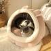 GROOMY Cozy Novelty Cat Nest, Faux Fur in Red | 11.42 H x 12.2 W x 11.81 D in | Wayfair 14:173#apple;5:100014064;200007763:201336106
