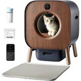 PAWBBY Self Cleaning Litter Box Automatic Cat Litter Box Self Cleaning for Multi Cats TUV Certified/Anti-Pinch/Safety Protection/Odor Removal/APP Control Extra Large Litter Box with Mat & Liner