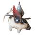 The Holiday Aisle® Set Of 4 Handmade Recycled Iron Flying Pig Christmas Ornaments Metal in Black/White | 3 H x 1.5 W x 3 D in | Wayfair