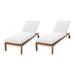 Willow Creek Designs Venice Outdoor Teak Chaise Lounge Wood/Solid Wood in Brown/White | 16.25 H x 25.75 W x 80 D in | Wayfair VEN-LN-CHLN-57003