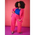 Plus Size High Rise Crepe Trousers