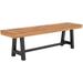 YZboomLife Outdoor Acacia Wood Bench 63 Long Patio Wooden Picnic Bench for 3 People Backless Oil Finished Teak Bench for Garden Porch Yard