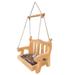 Wamans Swing Wild Bird Feeder Stand for Outside Metal Mesh Bottom Wood Bench Shaped Bird Feeders for Outside Hanging Swing Chair Bird Feeder for Garden Yard Patioï¼ŒPorch Decoration