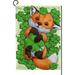 GZHJMY Garden Flag Double Sided St Patrick s Day Lucky Fox Fade Resistant Yard Flag 28x40 Inch Durable Banner Outdoor Home Decor Yard Flags