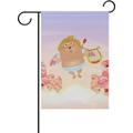 Cooper Girl Cartoon Angel and Rose Garden Flag Banner Polyester for Outdoor Home Garden Flower Pot Double Side Print 28x40 Inch Yard Flags