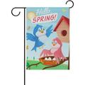 GZHJMY Cooper Girl Hello Spring Bird Family and Baby Garden Flag Yard Banner Polyester for Home Flower Pot Outdoor Decor 28X40 Inch Yard Flags