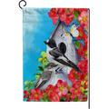 GZHJMY Garden Flag Bird Titmouse Polyester Double Sided Printing Fade Proof Vertical Yard Outdoor Decoration 28x40 Inch Yard Flags