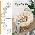 Papasan Chair Cushion Thick Chair Cushion Pad for Outdoor Egg Chair Saucer Chair Rattan Swivel Chair Swing Chair Hanging Chair Indoor and Outdoor (Beige M)