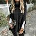 Women s 2023 Fall Winter Turtleneck Shawl Sweater Chunky Knit Cape Wrap Sweaters Pullover Jumper Tops