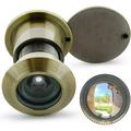 Solid Brass Door Viewer Peephole 220-Degree Security Peephole with Heavy Duty Rotating Privacy Cover for 1-21/32 to 2-1/8 Doors for Home Office Hotel - Antique Bronze Finish