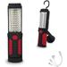 Rechargeable LED Work Light Portable Multi-use Flashlight Magnetic Flashlight LED & Hanging Hook Waterproof for Car Repairing Blackout Household and Emergency(Red)