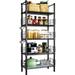 LIHONG 5 Tiers Metal Bookshelf Free-Standing Metal Narrow Bookcase Storage Organizer Shelves for Garage Kitchen Bathroom Balcony and Living Room 21.2 W x 9.4 D x 59.2 H Black