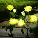 Oneshit solar light Solar Garden Lights - 4 Head Floral Sway Light Solar Light-Solar Sway Lights- Sway With The Wind- Solar Outdoor Lights- Solar Garden Decorative Lights- Patio Ya Clearance Sale