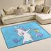 FREEAM Cute Funny Unicorn Non Slip Area Rug for Living Dinning Room Bedroom Kitchen 2 x 3 (24 x 36 Inch) Cartoon Unicorn Nursery Rug Floor Carpet Yoga Mat