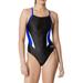 Speedo Women s Edge Splice One-Piece Swimsuit (Black/Blue 26)