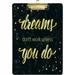 GZHJMY Black Marble Quote Star Acrylic Clipboard Letter Size 9 x 12.5 Decorative Clipboard with Low Profile Gold Metal Clip for Office School Student Women Whiteboard Clipboards