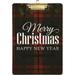 GZHJMY Merry Christmas Tartan Checkered Plaid Happay New Year Clipboards for Kids Student Women Men Letter Size Plastic Low Profile Clip 9 x 12.5 in Golden Clip Whiteboard Clipboards