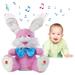 Talking Bunny Stuffed Animal Bunny Plush for Toddlers Repeats What You Say Peek-A-Boo Toys Animated Singing Plush Floppy Ear for Kids Girls Boys (Rbâ€”Pink 13.8in)