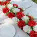 BalsaCircle 6 Red Ivory Artificial Rose Flower Panels Silk Floral Wedding Party Decorations Table Centerpiece