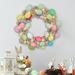 Gyedtr Easter Decorations Room Decor Spring Easter Colorful Plaid Eggs Wreath For Doors Easter Holiday Home Decorative Eggs Wreath With White Flowers For Indoor And Outdoor Use Rustic Farm Spring East