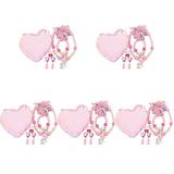 5 Sets Children s Necklace Toys for Girls Necklaces Kids Jewellery Decorate Pink M Plastic