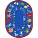 Joy Carpets 1566-02 ABC Animals (Hebrew Alphabet) Educational Rug 10-ft 9-in 13-ft 2-in Oval