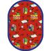 Bookworm (Spanish) 10 9 x 13 2 Oval area rug in color Red