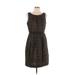 Carmen Marc Valvo Casual Dress - Mini Scoop Neck Sleeveless: Black Solid Dresses - Women's Size 10