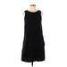 J.Crew Casual Dress - Shift Crew Neck Sleeveless: Black Print Dresses - Women's Size X-Small