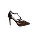 Christian Siriano for Payless Heels: Pumps Stiletto Cocktail Brown Leopard Print Shoes - Women's Size 7 - Pointed Toe