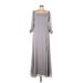 Lulus Cocktail Dress - A-Line: Gray Solid Dresses - Women's Size Large