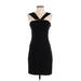 Bisou Bisou Cocktail Dress - Party V Neck Sleeveless: Black Print Dresses - Women's Size 4