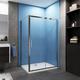 1400 x 760 mm Sliding Shower Enclosure Reversible Cubicle Door Screen Panel with Shower Tray and Waste + Side Panel
