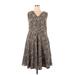 Lane Bryant Casual Dress - Fit & Flare: Brown Floral Motif Dresses - Women's Size 14 Plus