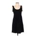 J.Crew Factory Store Casual Dress - A-Line Scoop Neck Sleeveless: Black Print Dresses - Women's Size X-Small