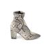 Steve Madden Boots: Ivory Snake Print Shoes - Women's Size 10 - Pointed Toe