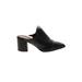 REPORT Mule/Clog: Slip-on Chunky Heel Chic Black Solid Shoes - Women's Size 9 - Pointed Toe