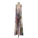 Nicole Miller New York Casual Dress - Maxi: Yellow Paint Splatter Print Dresses - Women's Size X-Small