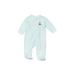 Little Me Long Sleeve Onesie: Blue Print Bottoms - Size 3 Month