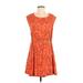 Free People Casual Dress - Mini Scoop Neck Short sleeves: Orange Dresses - Women's Size X-Small