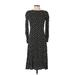 Ann Taylor LOFT Casual Dress - Midi: Black Polka Dots Dresses - Women's Size 00