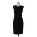 Calvin Klein Casual Dress - Sheath Cowl Neck Sleeveless: Black Print Dresses - Women's Size 4
