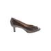 Naturalizer Heels: Slip On Kitten Heel Classic Gray Print Shoes - Women's Size 6 - Peep Toe