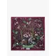 Aspinal of London Woodland Silk Square Scarf, Burgundy/Multi