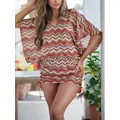 South Beach Crochet Ruched Side Cover Up, Multi